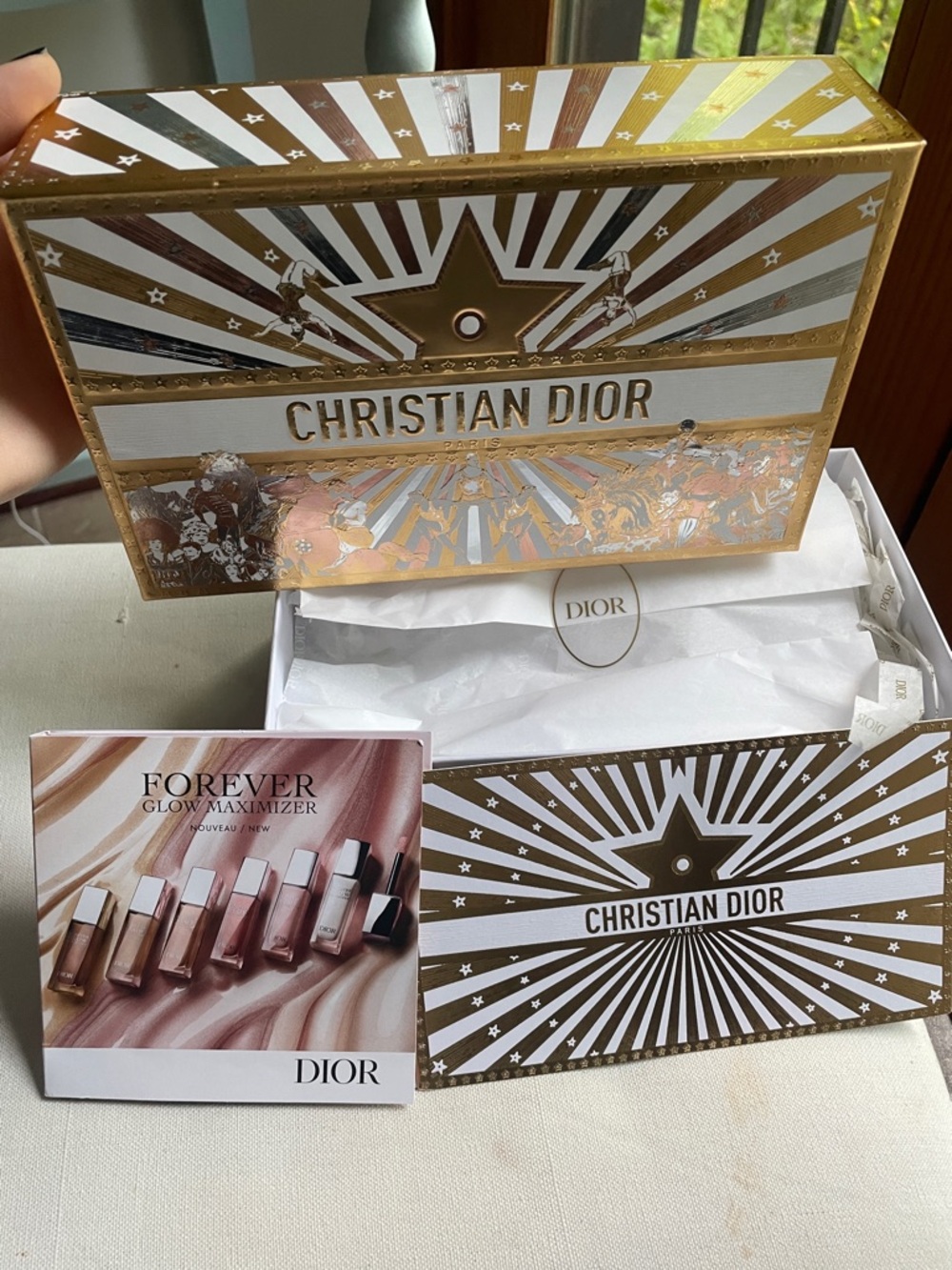 Christian Dior Gold & White Decorative Box Lipstick Sample Packing Materials